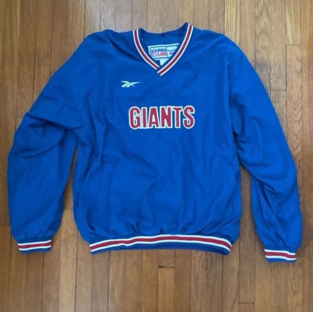 Vintage New York Giants Reebok Pro Line NFL Pullover Windbreaker Jacket